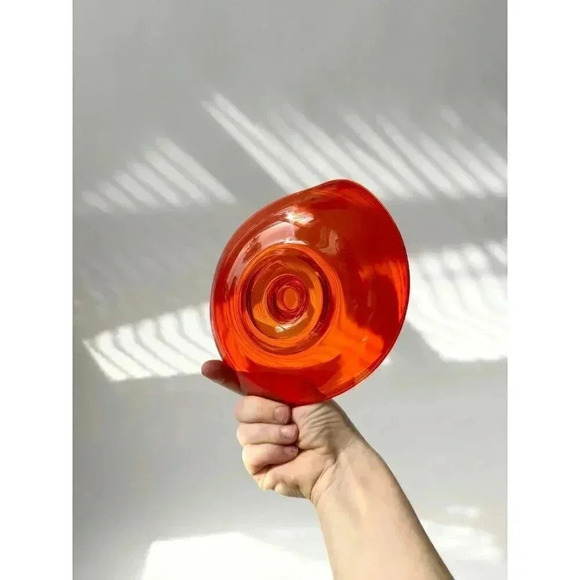 Epic Line Viking Glass Vintage Midcentury Hand Blown Glass Candle Holder - Picture 3 of 10